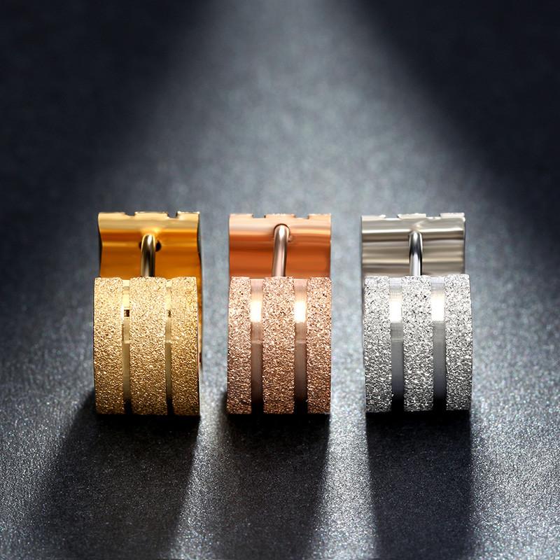 

Hoop & Huggie Modyle Gold Color Hiphop Earrings Stainless Steel Jewelry Simple Style Trendy Circle Round Women Gift