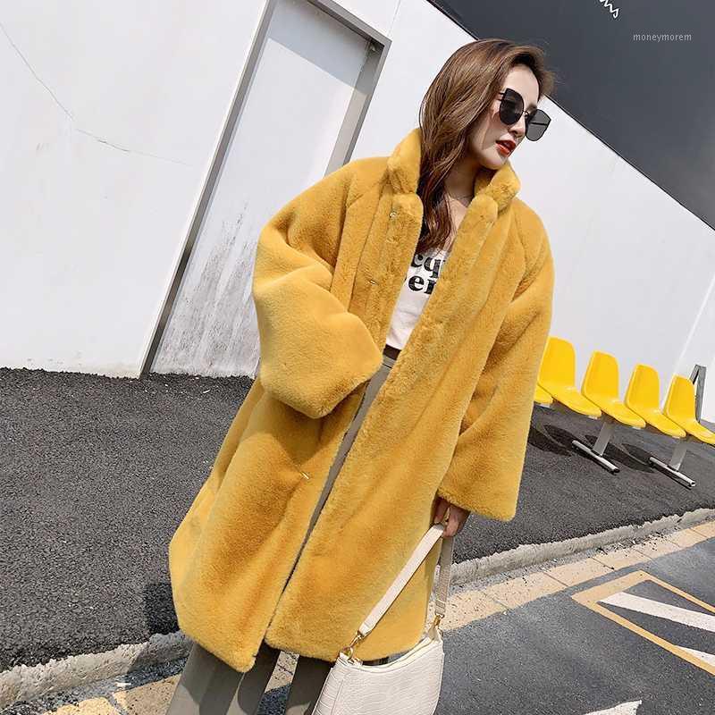 

2020 women's clothing winter outerwear coats new wool coat fur mink cashmere coats long sections 10191, Ginger