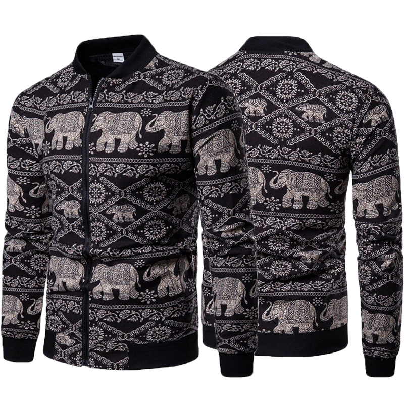 

2021 New Tang Ethnic Animal Hip Hop Fashion Men's Fancy Spring Coat Quadril Streetwear Our S- Size 27M9, Gery