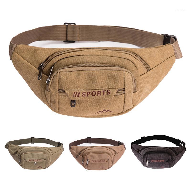 

Washed Canvas Men's Waist Bag Mobile Phone Storage Messenger Chest Bag Cash Register Wallet Outdoor Sports Travel Shoulder Bags1, Khaki