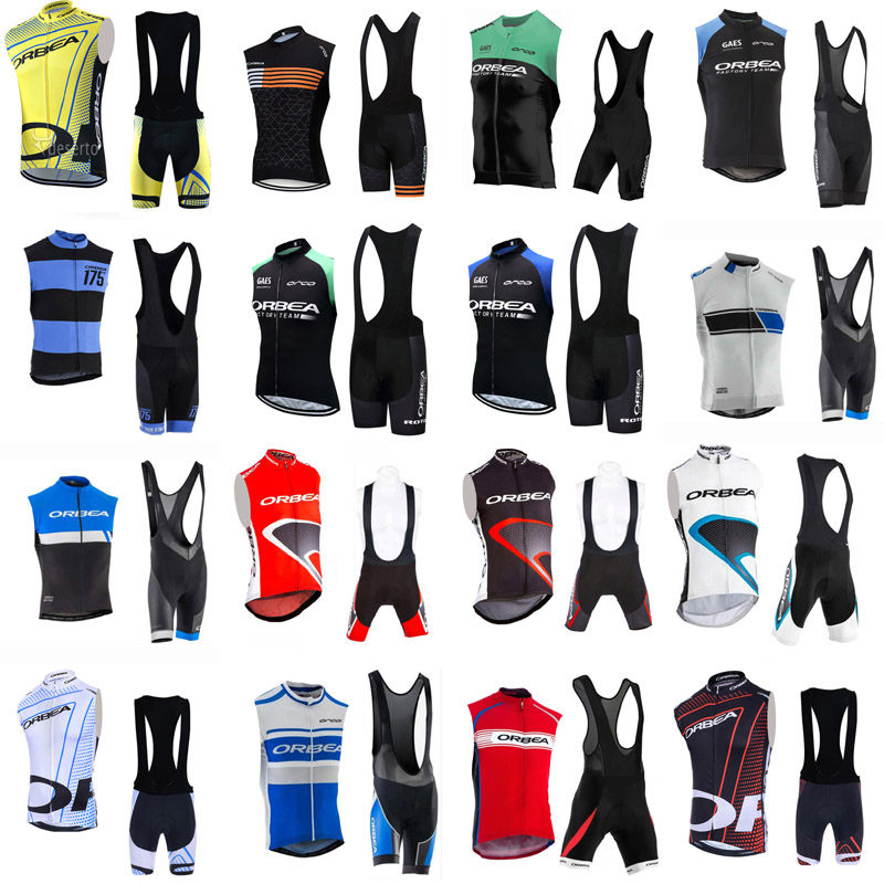 

Summer ORBEA team Men cycling sleeveless jerseys vest bib shorts sets Ropa ciclismo Bicycle Clothing Road Bike Sportswear F61915, Black;red