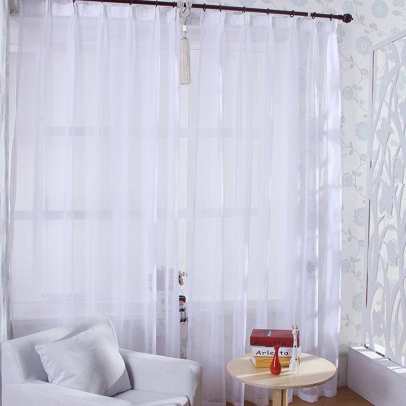 

Cheap White Curtains Solid White Tulle Modern Curtains for Living Room Transparent Tulle Window Sheer for the Bedroom