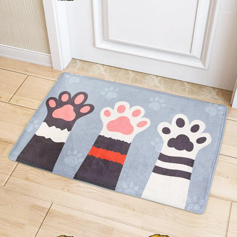 

Carpets Floor Mats Cat Cartoon Printed Bathroom Kitchen Doormat Non-Slip Tapete Mattress Door Mat Area Rug For Living Room