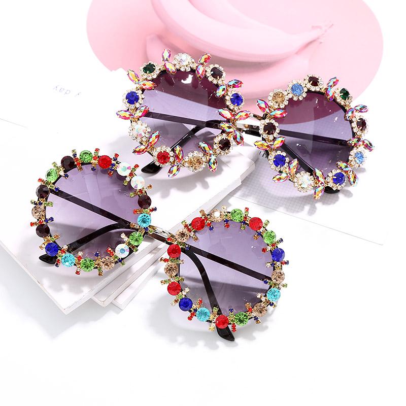 

Sunglasses Luxury Round Rhinestone Ladies Fashion Brand Crystal Men Diamond UV400
