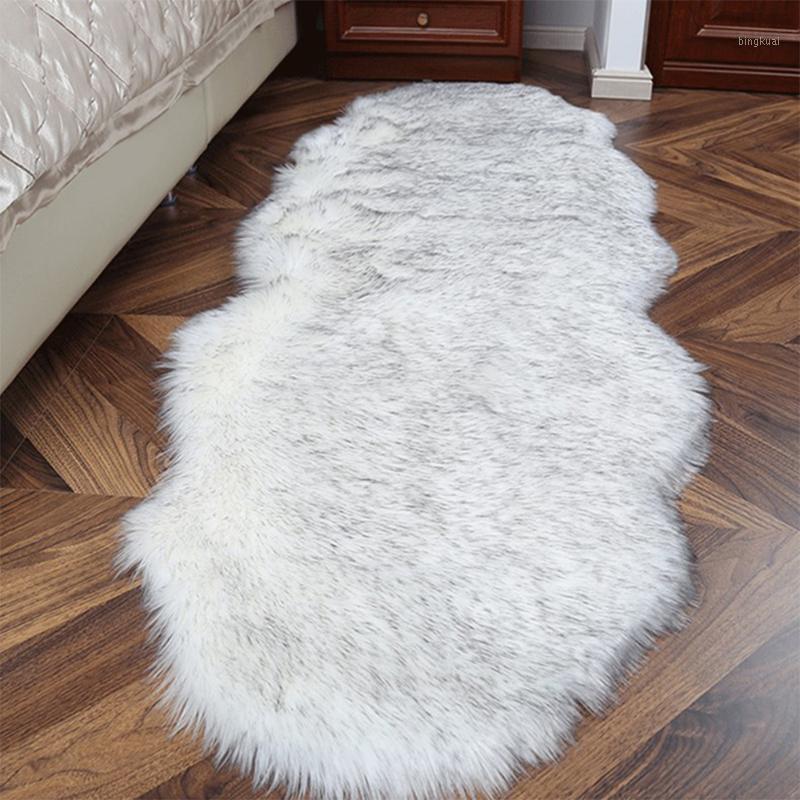 

Indoor Modern Silky Fur Rugs Super Soft Sheepskin Rug Bedroom Floor Mat Children Carpet Baby Nursery Rug1, 10 40x60cm