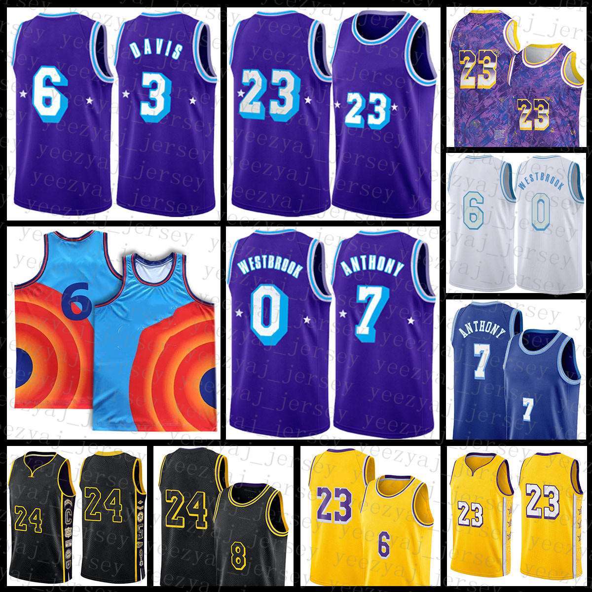

Basketball Jersey 23 6 LBJ Mens Russell 0 Westbrook Youth Kids Anthony 3 Davis 2021 New Carmelo 7 Anthony White 32 J, Mens jersey