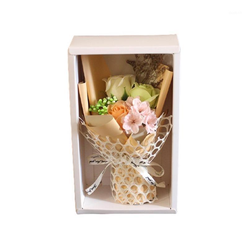 

Soap Rose Flower Gift Box For Women Artificial Creative Day Valentines Scented Birthday Gift Rose Soap Bouquet Flower P7F91