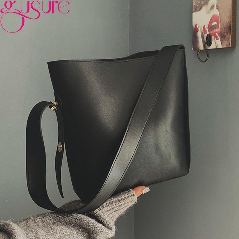 

Gusure Casual Women Shoulder Bags pu Leather Bucket Bags for Ladies Handbag And Purses Large Capacity Shopping Crossbody Totes, Brown