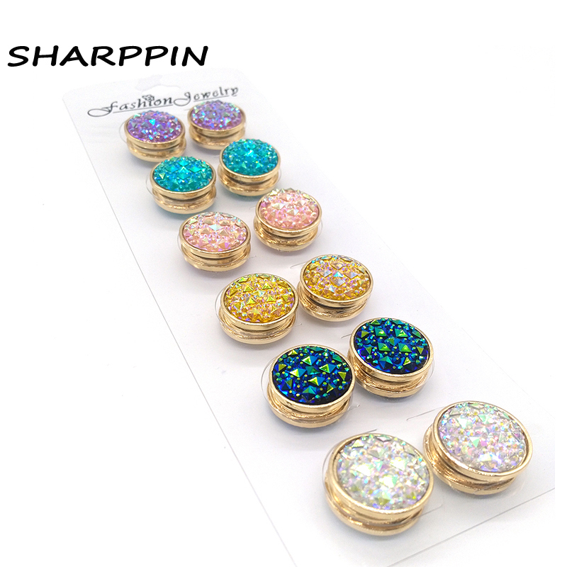 

Women Flower Brooches Magnet Hijab Pins Clasp Muslim Wedding Hijab Accessories Gold Color Scarf Buckles 201009