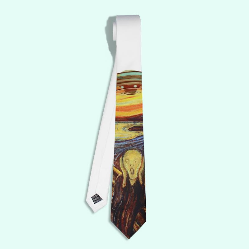 

Scream Face Printed Neck Ties With Gift Box Packed Men's Ties High Quality Christmas Gift Pack For Boys Girls Casual