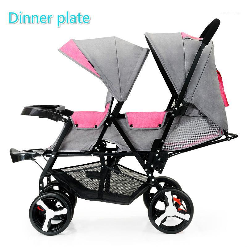 

Front and Rear Seat Baby Twin Stroller Flat Lie Double Stroller Portable Folding Baby 2 In 1 Newborn Twins Cart1