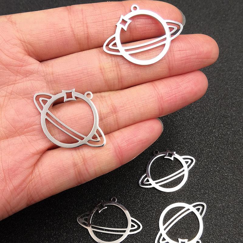 

2pcs Planet Stainless Steel Materials Pendant Necklace Keychain DIY Jewelry Findings Making Accessories Wholesale