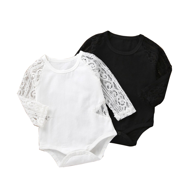 

Baby Girls Lace Rompers Infant Solid Colors Long Sleeve Romper Toddler Onesies VÃªtement bÃ©bÃ© Girls Casual Outfits Ropa Bebe 061105, Blue