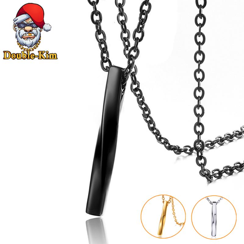 

Chains Twisted Column Pendant Necklace Men Hiphop Rock Street Titanium Stainless Steel Gold Classic Chain Fashion Man Jewelry