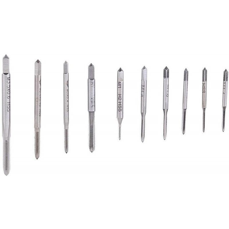 

10Pcs HSS M1 M1.2 M1.4 M1.6 M1.7 M1.8 M2 M2.5 M3 M3.5 Mini Tap Drill Bit Machine Metric Thread Tap Set Screw