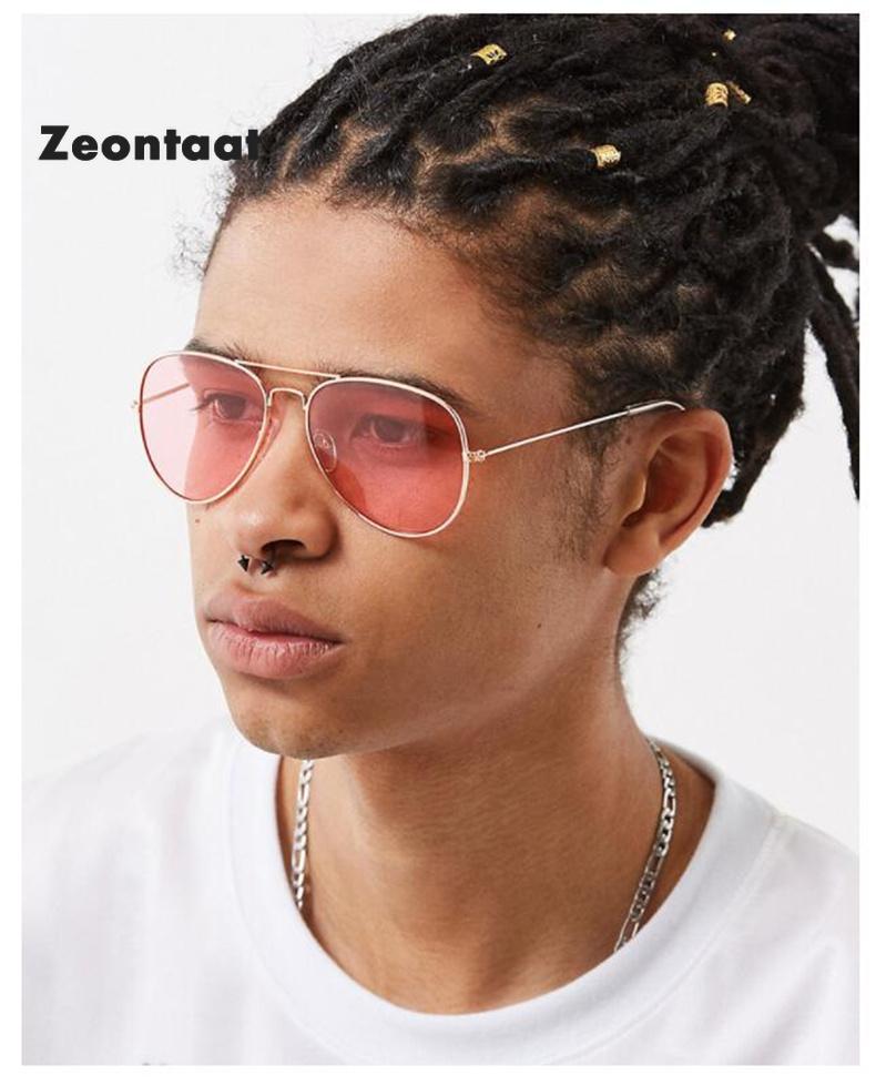 

Zeontaat Vintage Classic Brand Designer Sunglasses Pink Clear Lens Women UV400 Sun Glasses Female