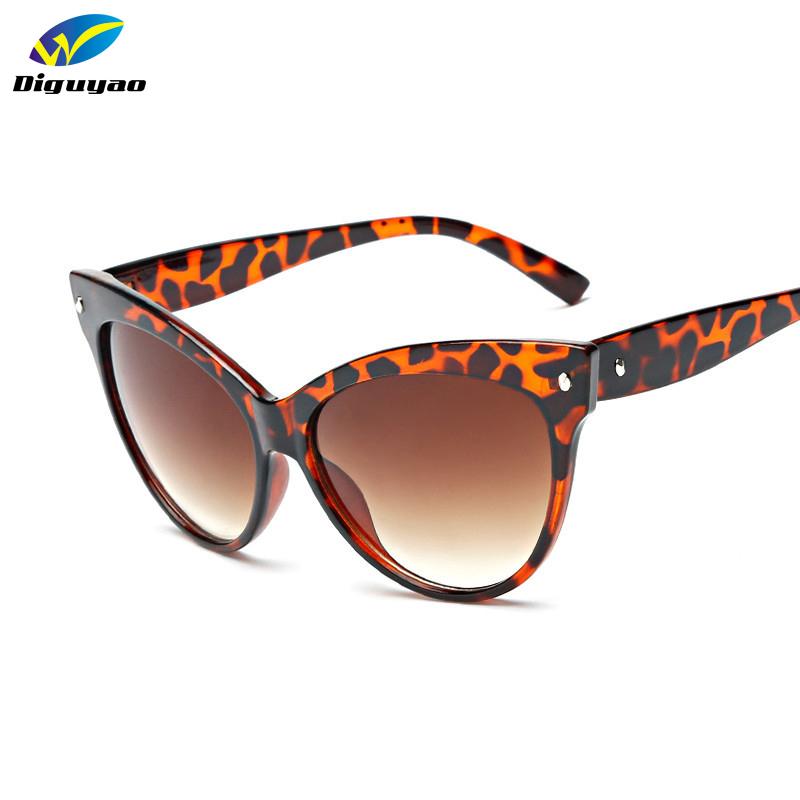 

2020 Cat Eye Leopard Frame Rivet Sunglasses Women Designer Ladies Sun Glasses For Women gafas sol Female