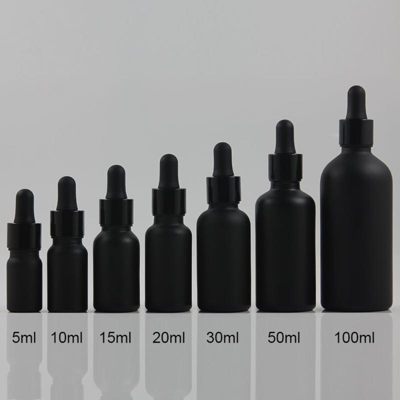 

10ml shiny black aluminium dropper with gloss and frosted black bottles sale well