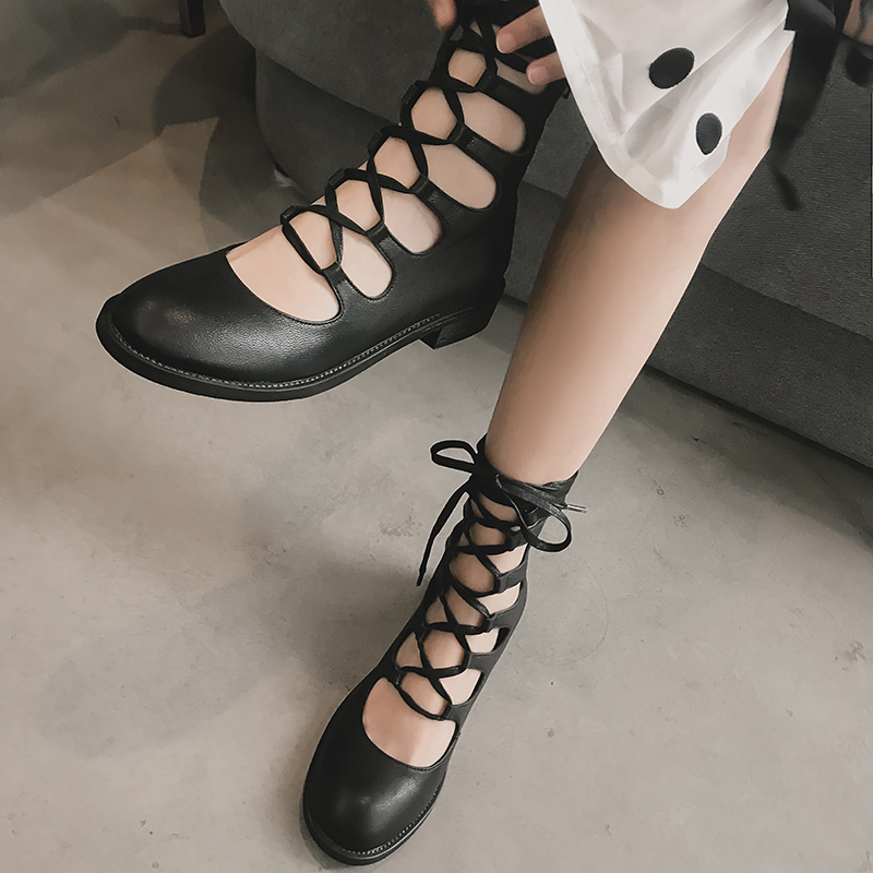 

2021 Hot Boots Summer Size 22-26.5cm Lining Soft Sheep's Skin + Lamb's Insole Women's Shoes 3PMN, Black