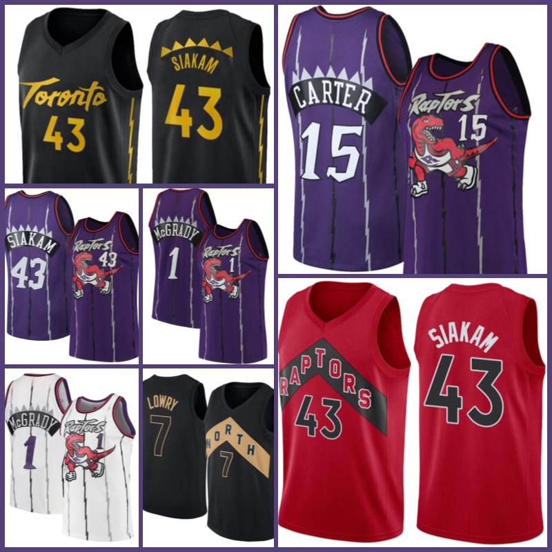 

Toronto Raptors Jersey Vince 15 Carter Jersey Basketball Pascal 43 Siakam Tracy Kyle McGrady Lowry Fred 23 VanVleet Men 2021 New Jersey