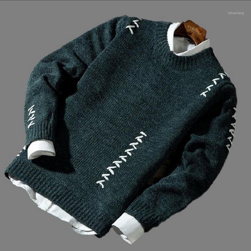 

Promotio Men's Casual Autumn Fashion Strip Color Block Knitwear Jumper Pullover Sweater sale Material Cotton Mens Sweaters1, Black