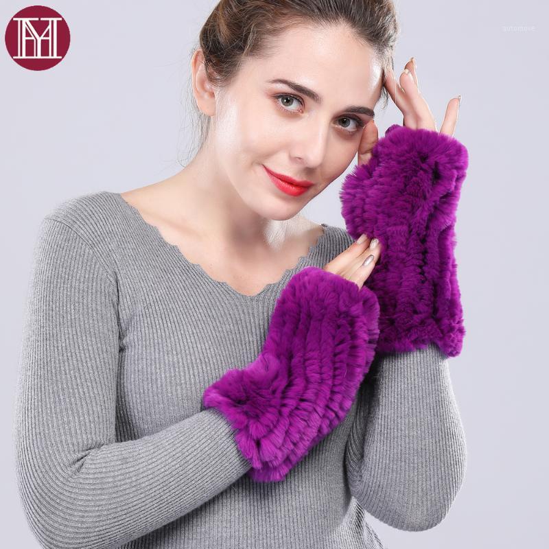 

Fashion Women Real Fur Glove Warm 100%Natural Rex Fur Gloves Russian Female Knit Glove Good Elastic Real Gloves1