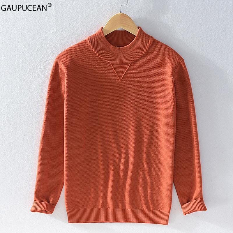 

Viscose Anti-static Thick Fashion Man Knitwear Pullover Male Knitted Autumn Winter Casual Men Long Sleeve Mock Neck Sweater, Black