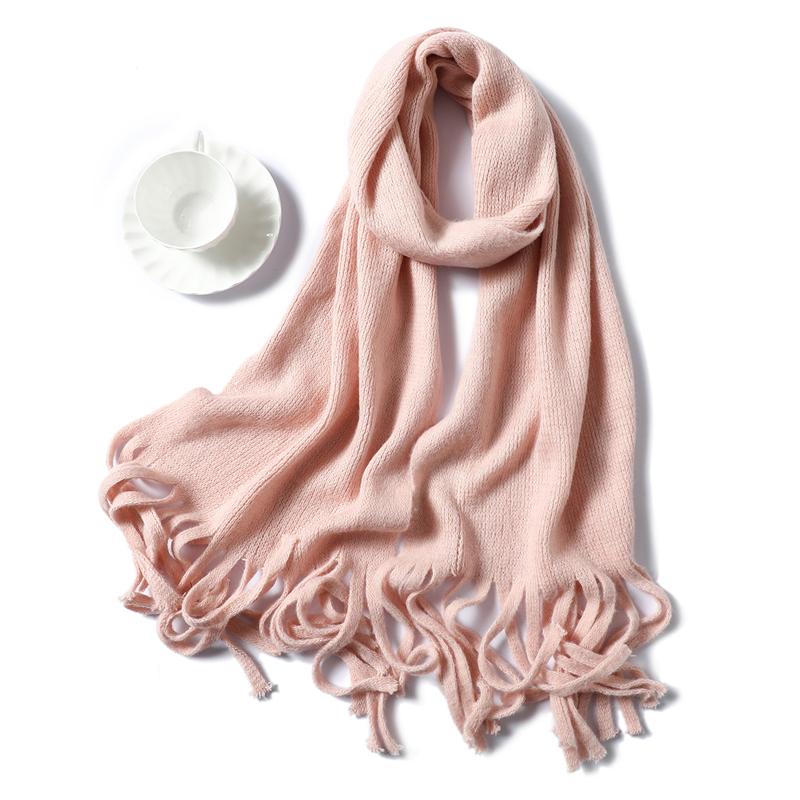 

Fashion 2020 new women scarf winter warm neck knit scarves long size with tassel lady shawls and wraps bandana foulard femme
