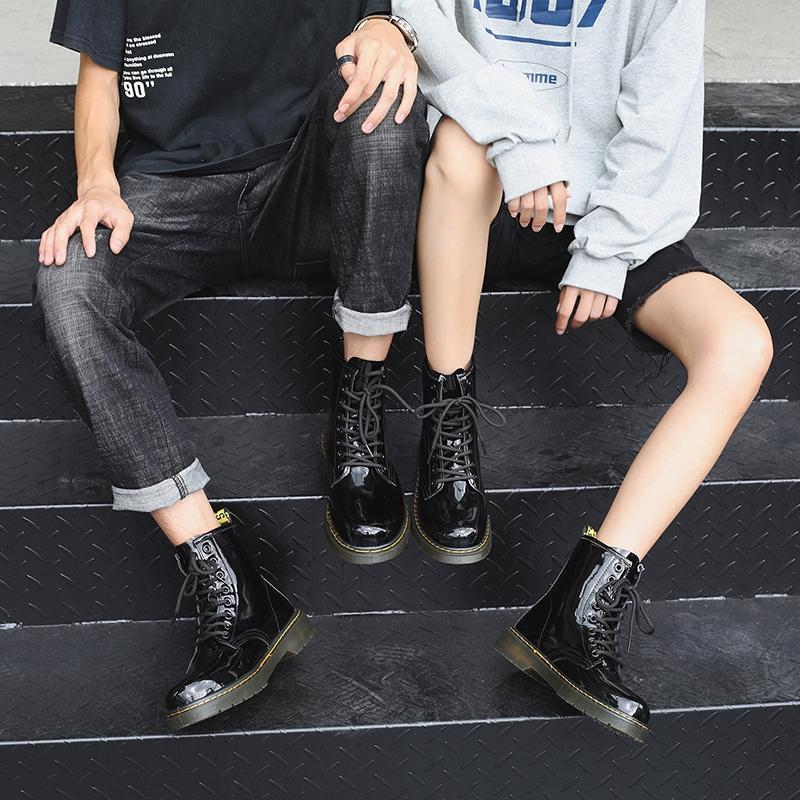 

Couple Models Boots Women's Shoes Men's High-top, Black