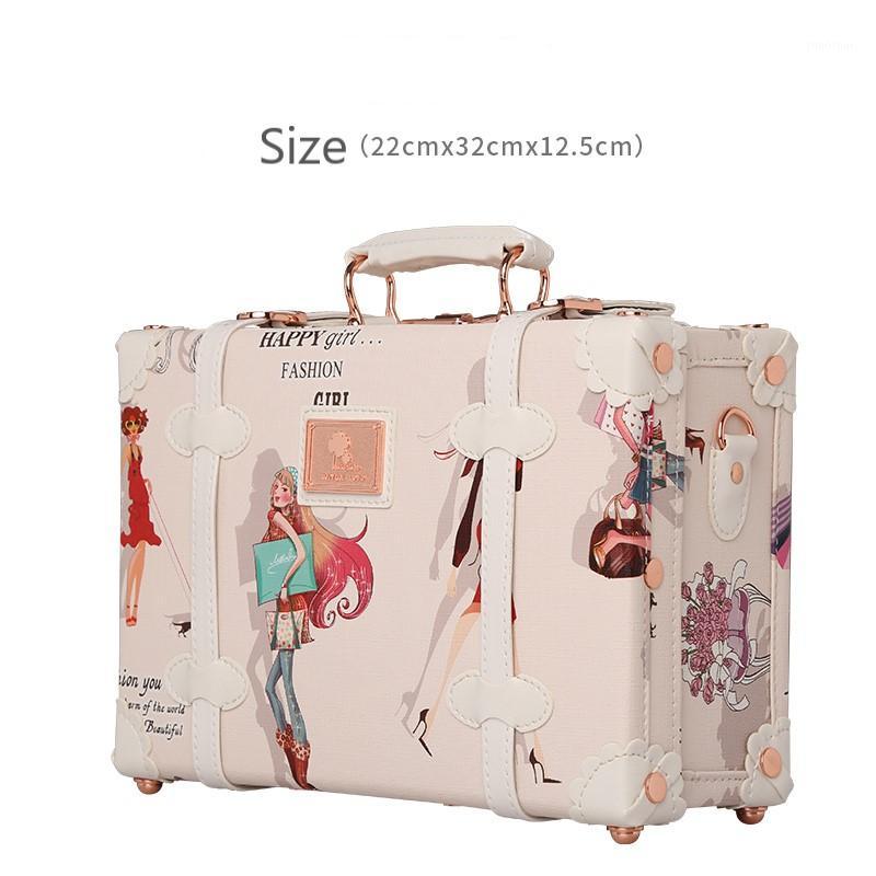 

Women Bag Code Lock Light Suitcase 12 Inches Mini Hasp Lady Business PU Cosmetic Bag Suitcase for Makeup Toiletry Travel1, Style 6