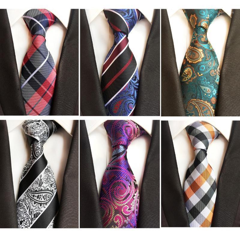 

RBOCONew Models 8CM Ties Gradient Color Neck Ties Striped&Paisley Tie Mens Blue Black Tie Green Brown For Wedding Party1