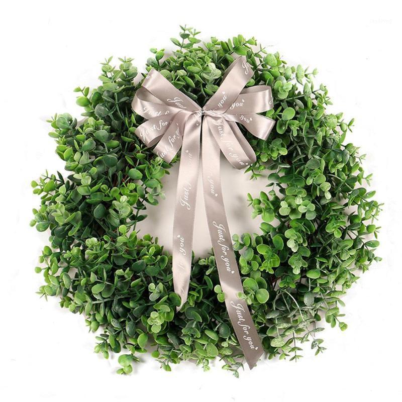 

Artificial Eucalyptus Leaves Ribbon Wreath for Home Garland Decoration1, As shown