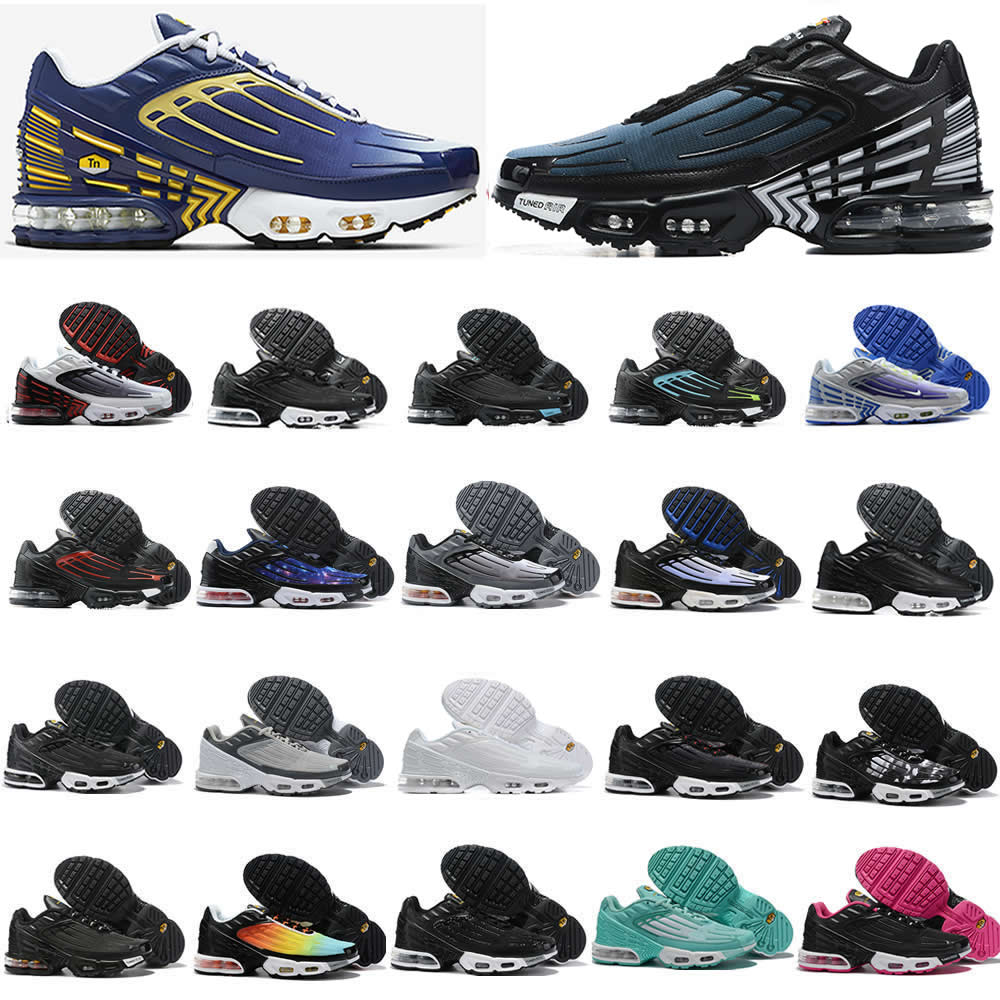 

2021 Men Shoes PLUS TN 3 III Parachute Sunset Red Blue Spider Triple Black White Gold Cool Grey Turned Fashion Mens Women Running Sneakers, 22 40-45
