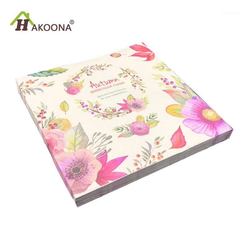 

HAKOONA 3 Bags Pink Autumn Beautiful Paper Napkins Floral Decoupage Disposable Paper Napkins Wedding Birthday Party Decoration1