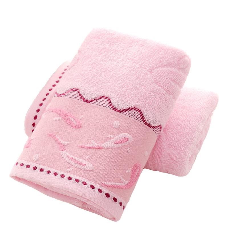 

Towel Adult Soft And Thick Water-absorbent Face Towel, Bath Shower, 32-strand Jacquard Large Embroidered, Pink