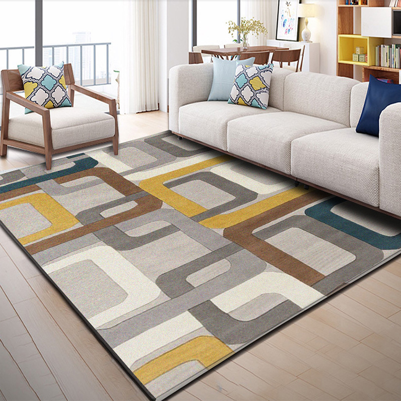 Nordic abstract rug living room carpet modern simple European style coffee table mattress bedroom bedside dirty washing resistant carpets-image-604148998