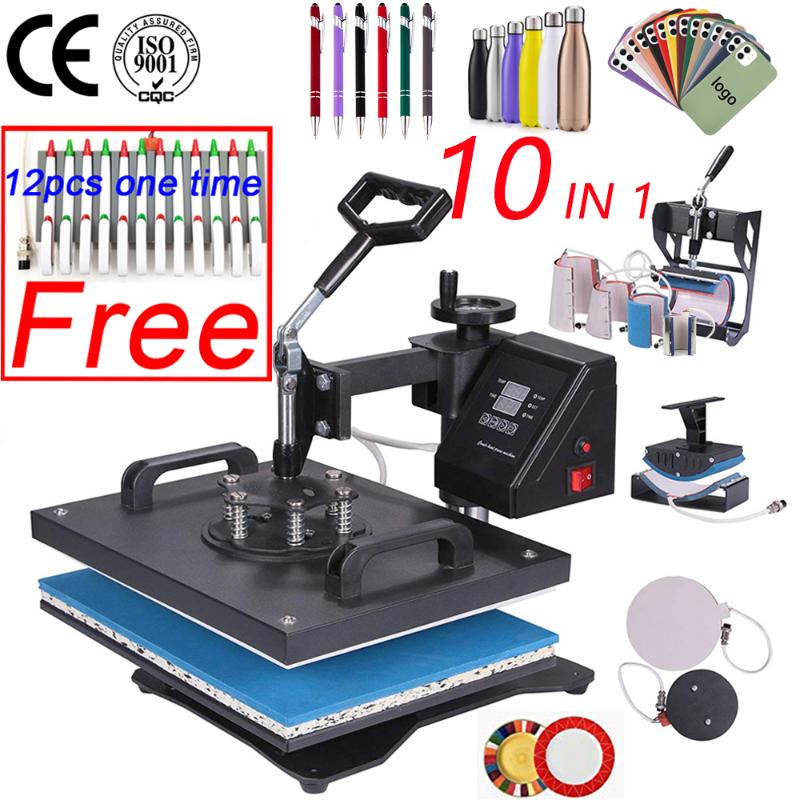 

10 in 1 Combo Heat Press Machine Sublimation Heat Press Transfer Machine For T shirt/Plate/MugBottle/Pen/Cap/Phone Case