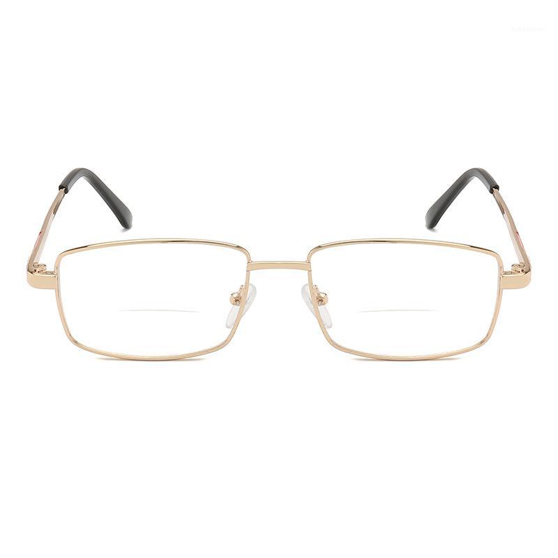 

Flat-top Bifocal Lens Reading Glasses Men Business Style Presbyopia Eyewear Lenses Metal Frame Hyperopia +1.0 +1.5 +2 +3.5 +4.01