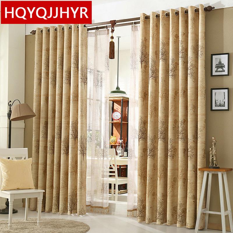 

HQYQJJHYR Modern minimalist European Blackout curtains for living room High - grade printing plants tree curtains for bedroom, Tulle 2