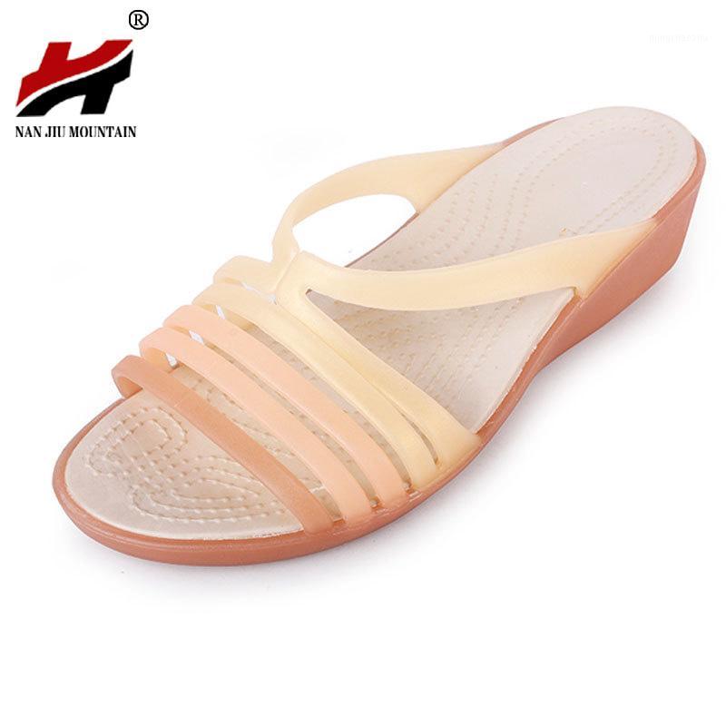 

2020 New Women's Shoes Sandals Beach Shoes Wedge With Plastic Jelly Fish Mouth With Plastic Word Sandals And Slippers1, Blue