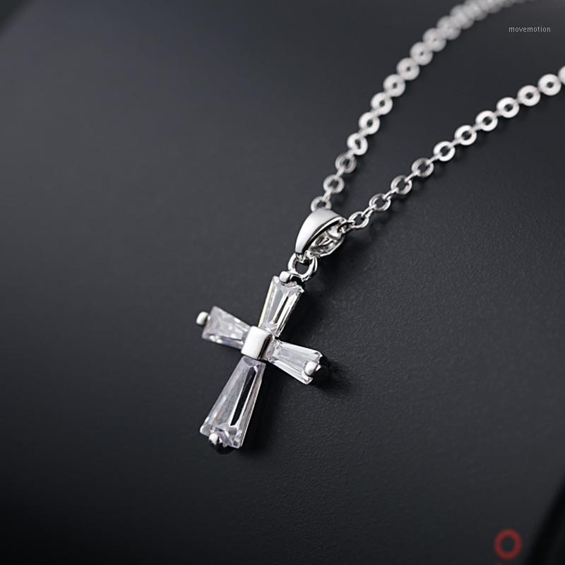

New Trendy Cubic Zirconia Crystal Cross Necklace Luxury charm Necklace For Women Fashion jewelry 20201