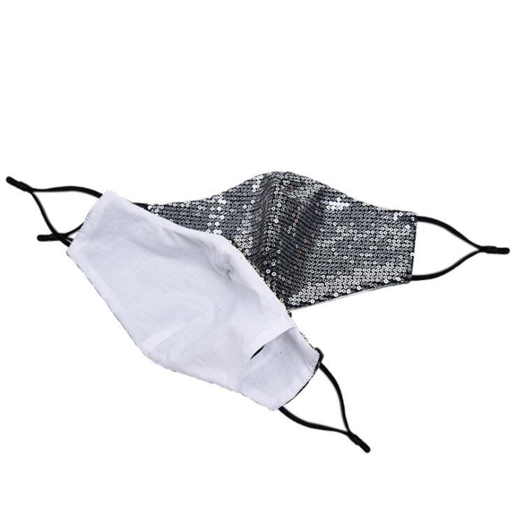 

Sequin Mouth Cover Thin Version Masks Breathable Sunscreen Summer Bling Face Mask Dustpoof Washable Can Put Filter