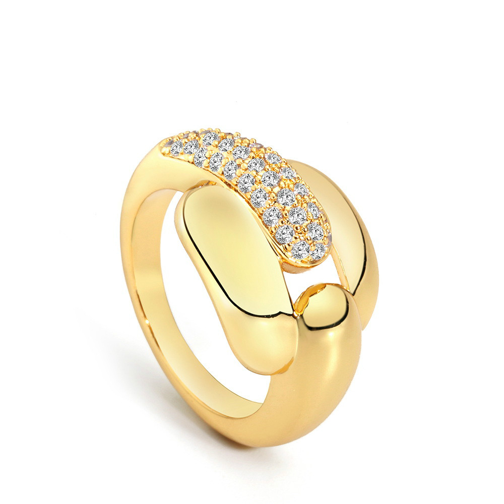 

VAROLE Simple Design Ring Gold Color Female with Crystal Lady Finger Rings For Women Fashion Jewelry Dropshipping