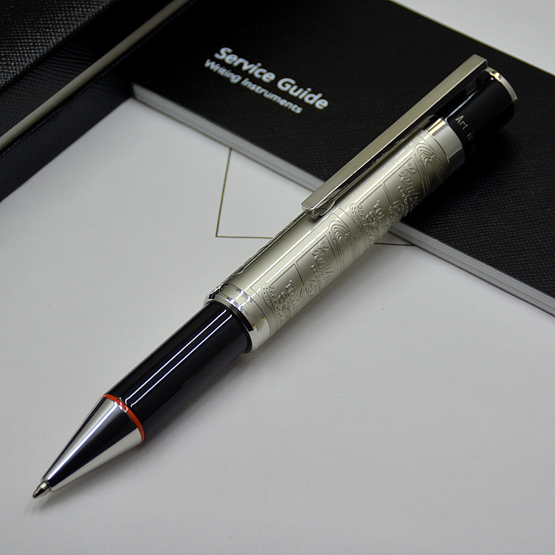 

6 Colors high quality fine Reliefs barrel Ballpoint Pens Office stationery Smooth writing Promotion pen ( No Box ), Please choose