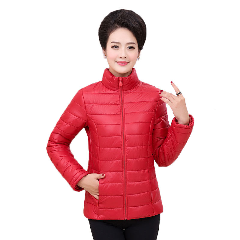 

Ladies of the Fashionable Autumn Short Woman's Down Casual Middle-aged Plus Size Cotton Jacket R451 Pkc8, Claret