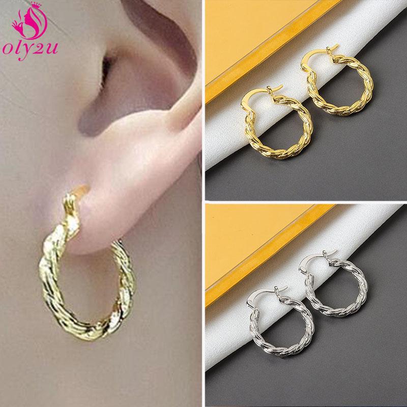 

New Simple Golden Twine Multi-Layer Circle Winding Geometric Round Small Earring Hook Women's Party Jewelry Punching 2020 Trend