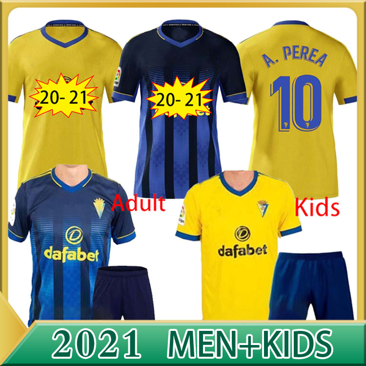 

adult+kids kit NEW 2020 2021 Cadiz Soccer jerseys mans sets 20 21 ALEX LOZANO NANO ALEJO MARI PEREA SALVI mens suit Football Shirts, Away adult suit