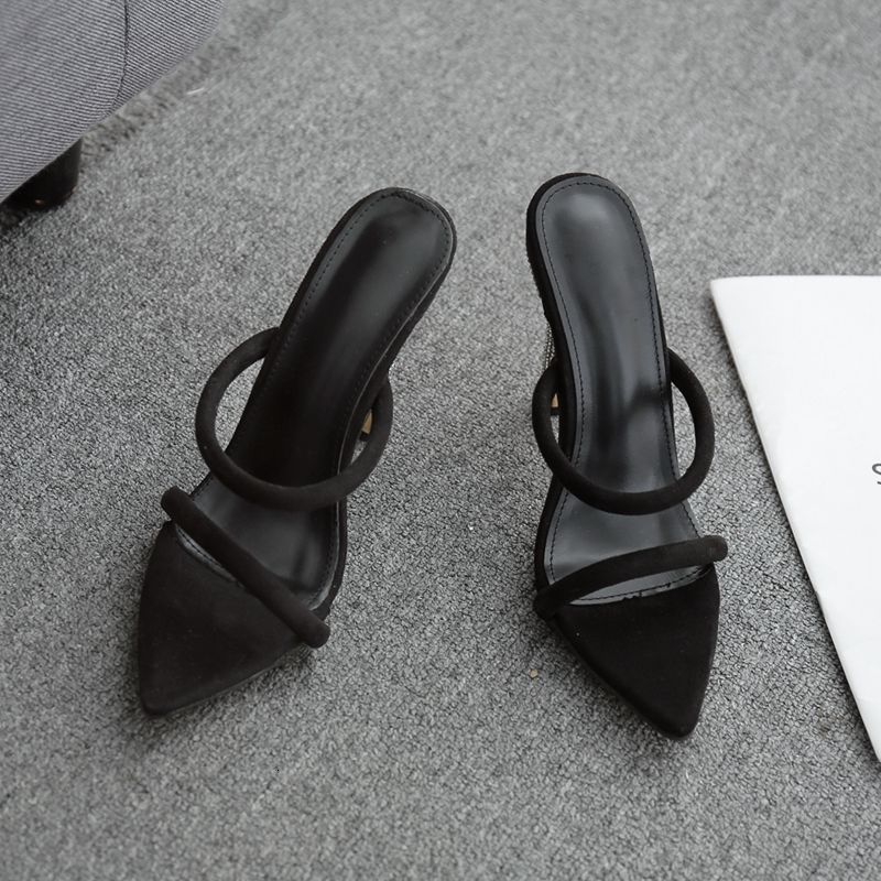 

2021 New Women's Slippers in with Diamond High Heels Made by the Low-cut Man ZW05, Blue