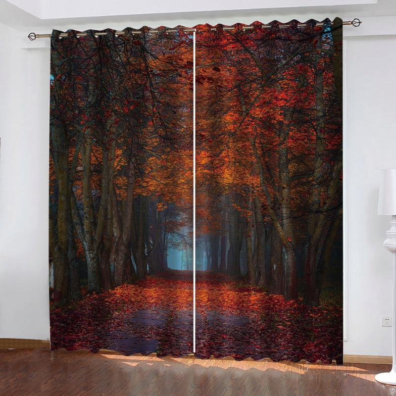 

Luxury Blackout 3D Window Curtains For Living Room Bedroom forest curtains Decoration, As pic