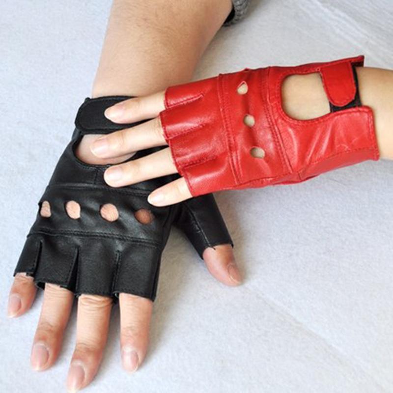 

Five Fingers Gloves 1 Pair Fashion Leather Red Black White Luvas Guantes Mujer For Women Girls Balck Loving Heart